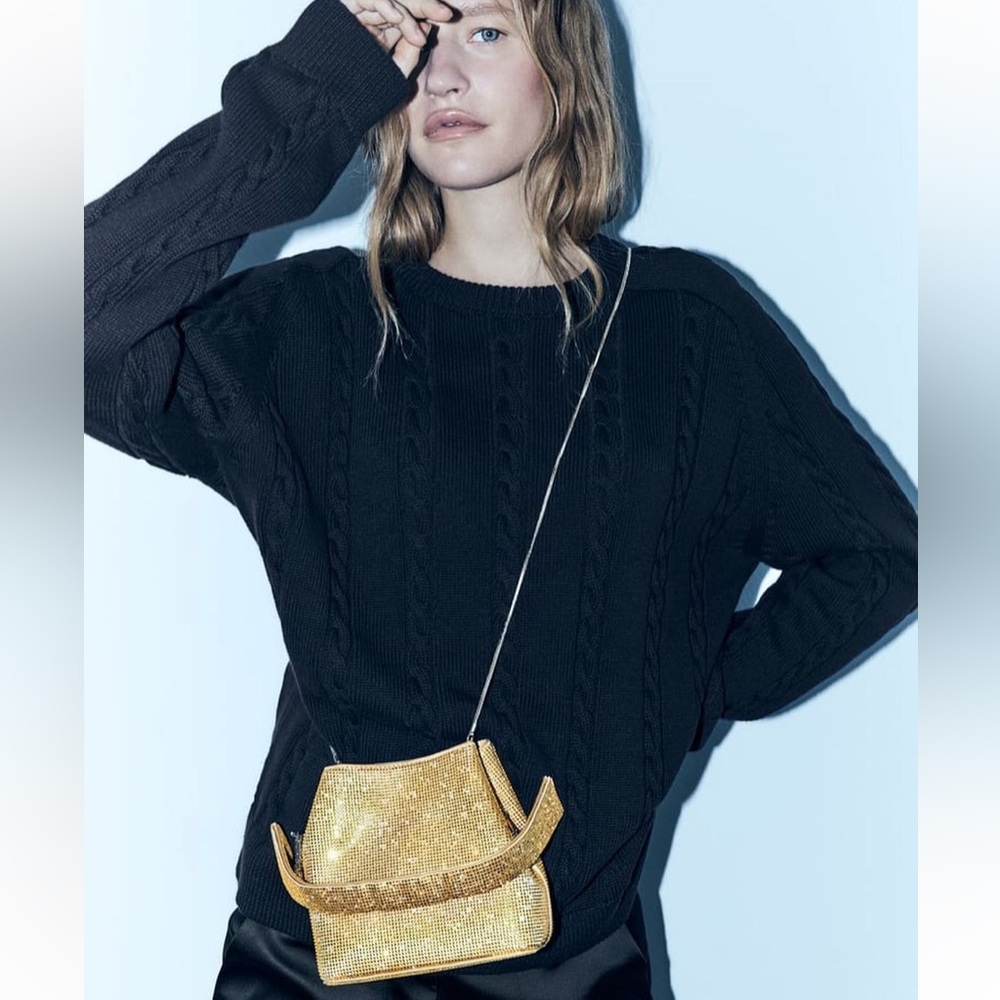 ZARA SHIMMERY MINI BUCKET BAG